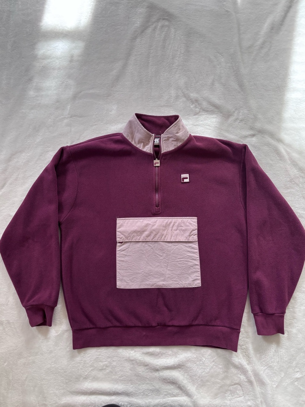 Fila purple fleece quarter zip jacket